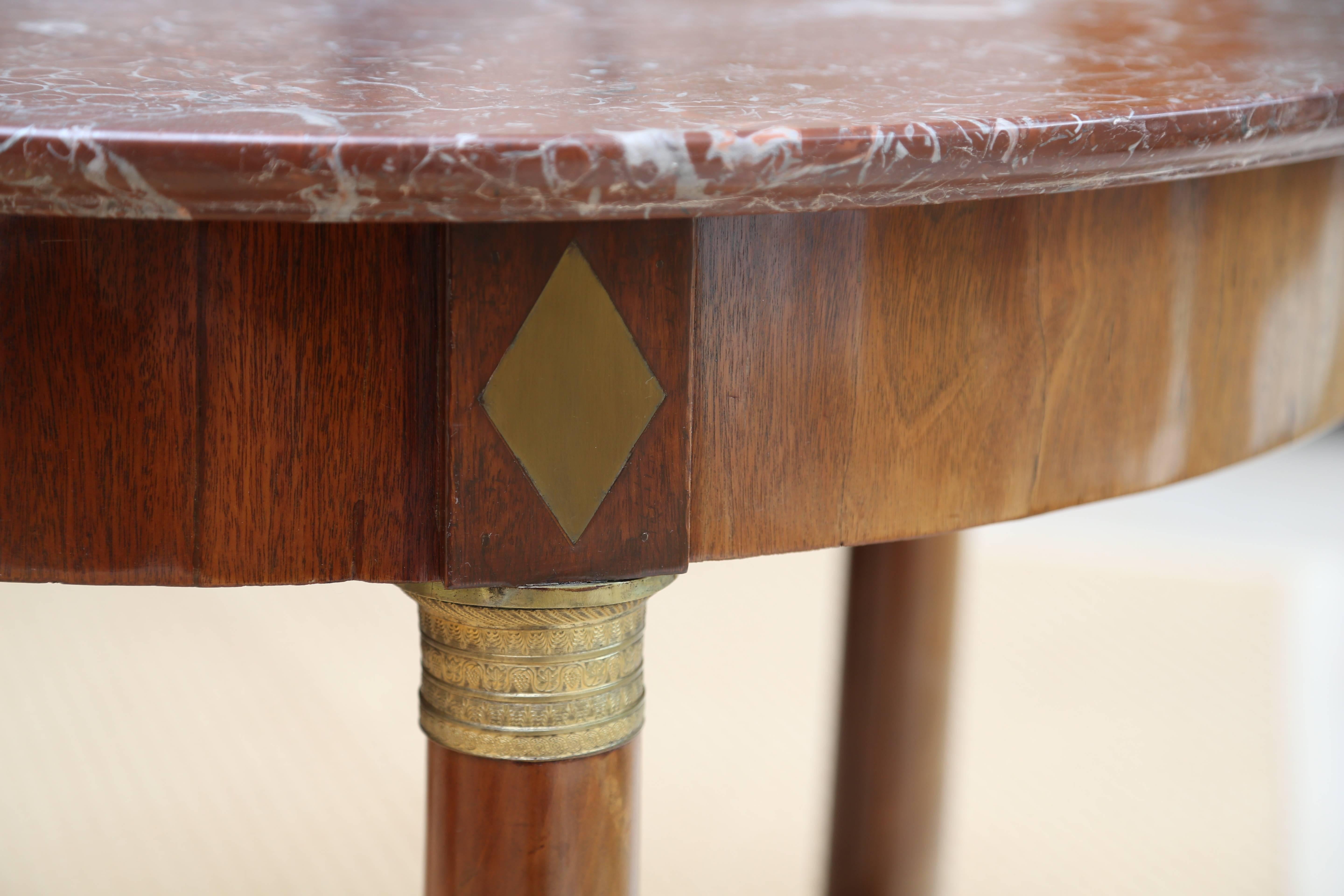 19th Century French Empire Mahogany and Brass Centre Table For Sale