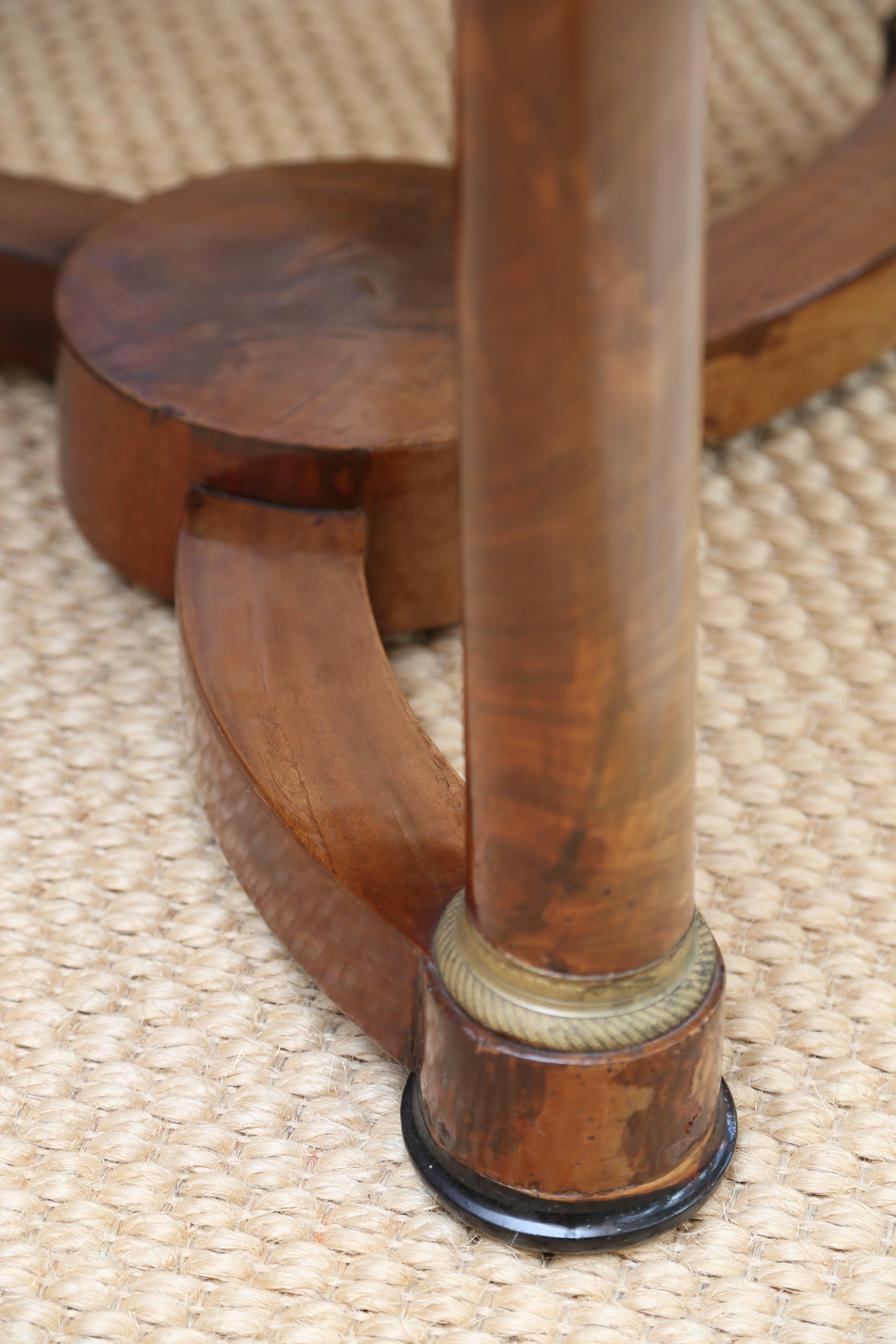 French Empire Mahogany and Brass Centre Table For Sale 1