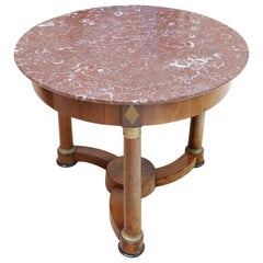 Antique French Empire Mahogany and Brass Centre Table