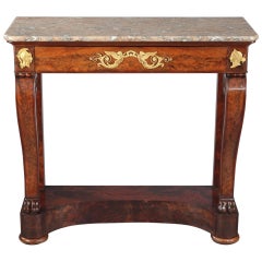 French Empire Mahogany and Gilt Bronze Console Stamped Kolping