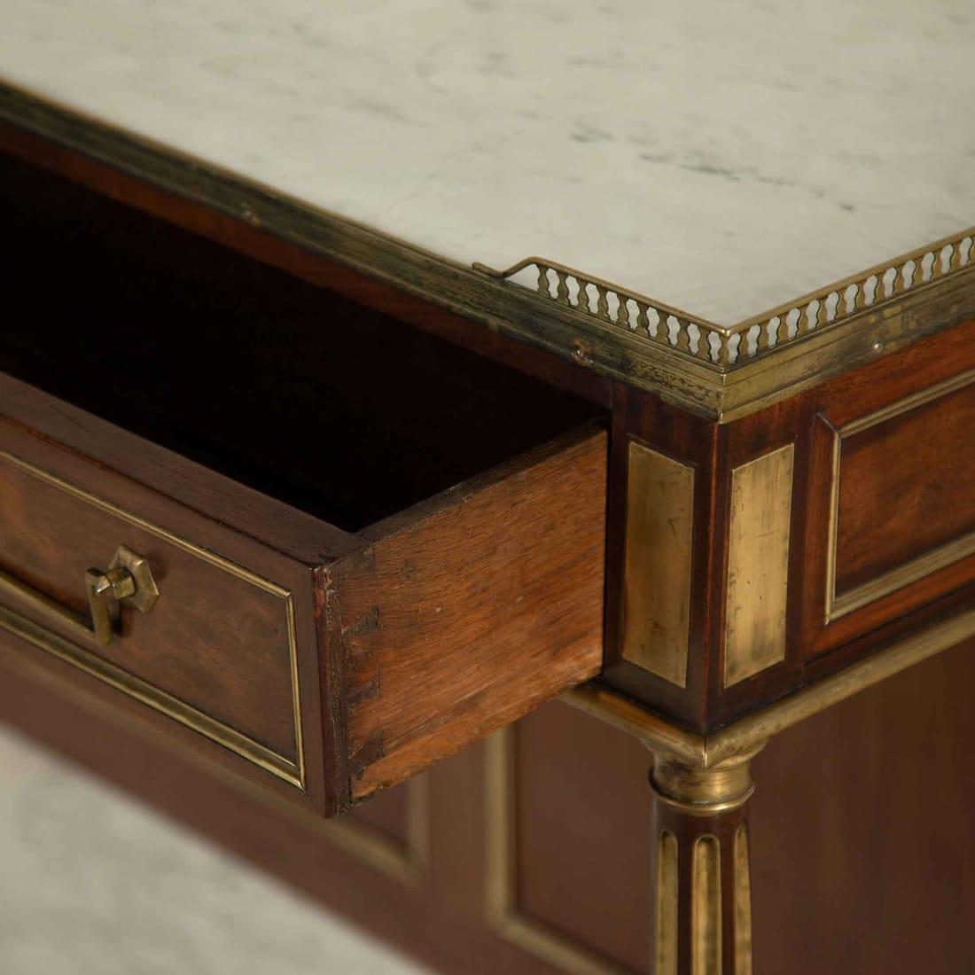 French Empire Mahogany and Marble Console Table 2