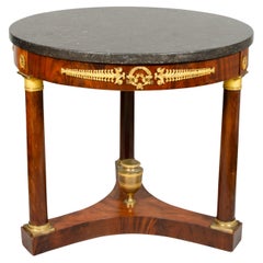 French Empire Mahogany and Ormolu Mounted Center Table