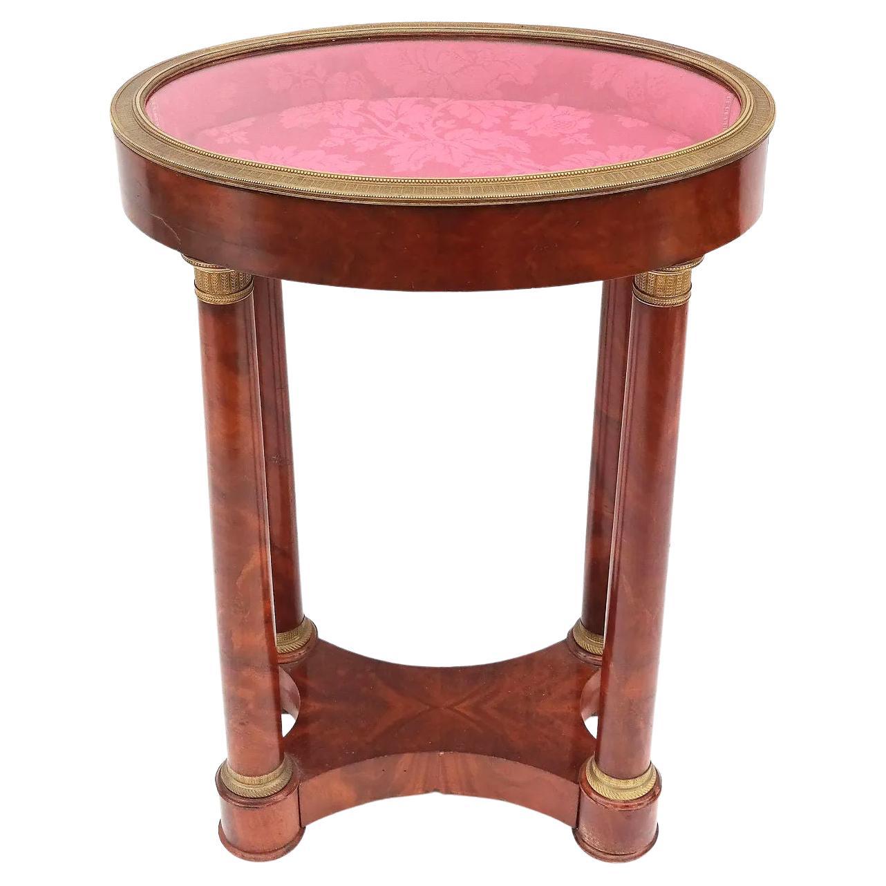 French Empire Mahogany Bijouterie Curio Table For Sale