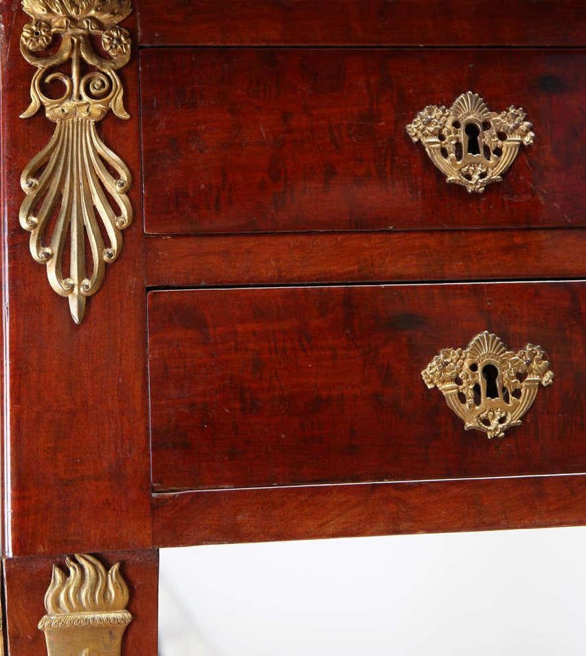 French Empire Mahogany Bureau à Cylindre Writing Table, circa 1810 For Sale 5