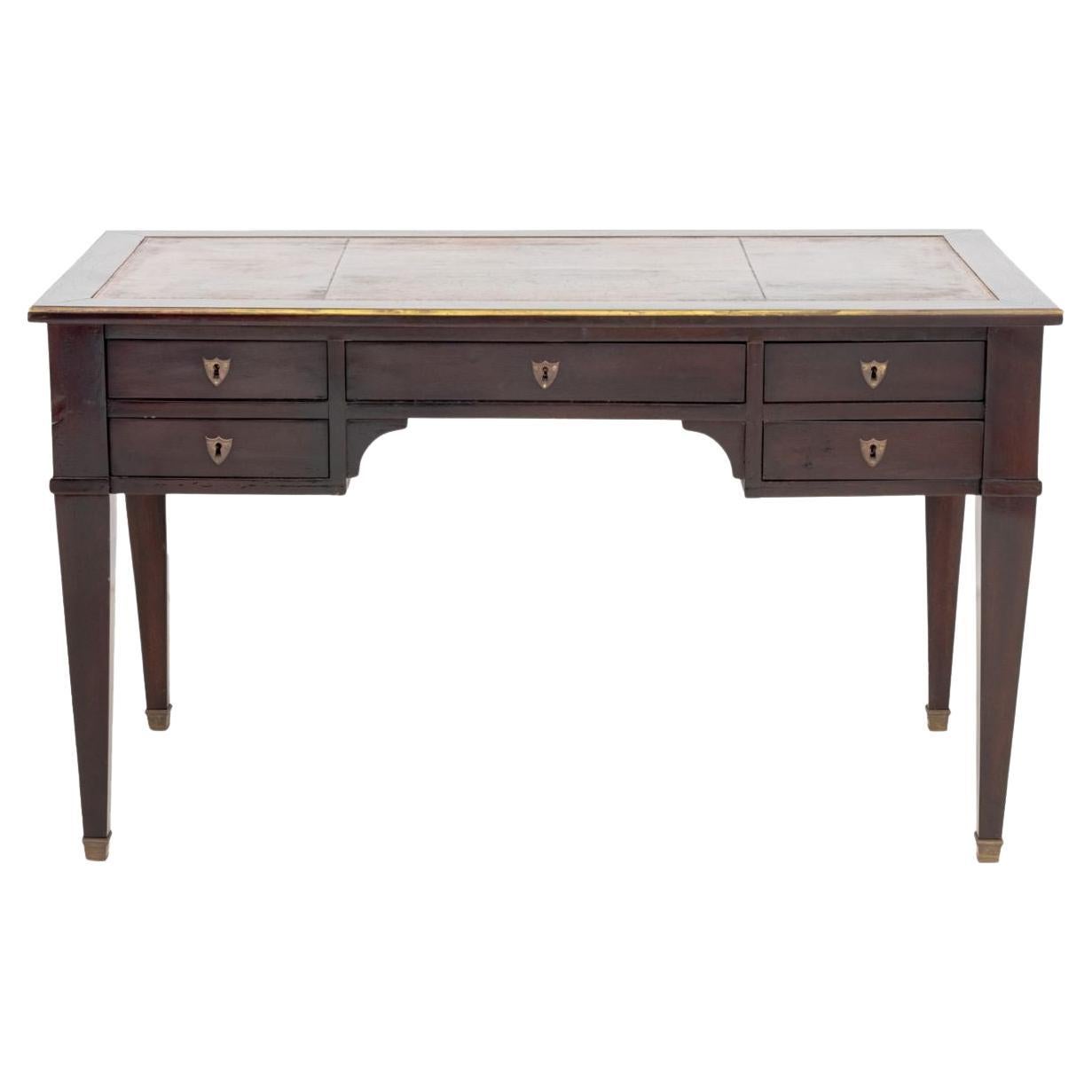 Tavolo da presidenza francese in mogano Impero, XIX sec.