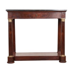 French Empire Mahogany Console Table