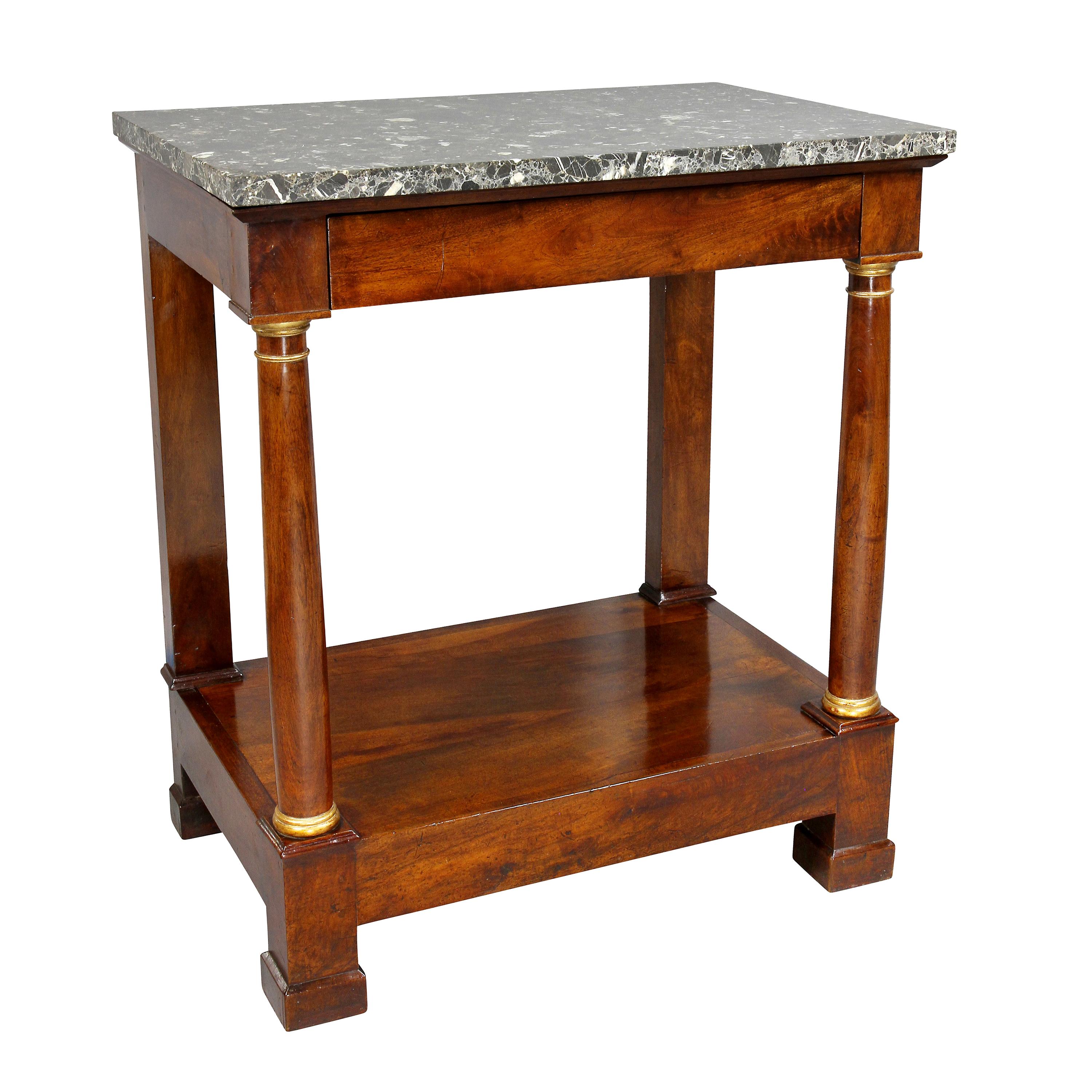French Empire Mahogany Console Table For Sale