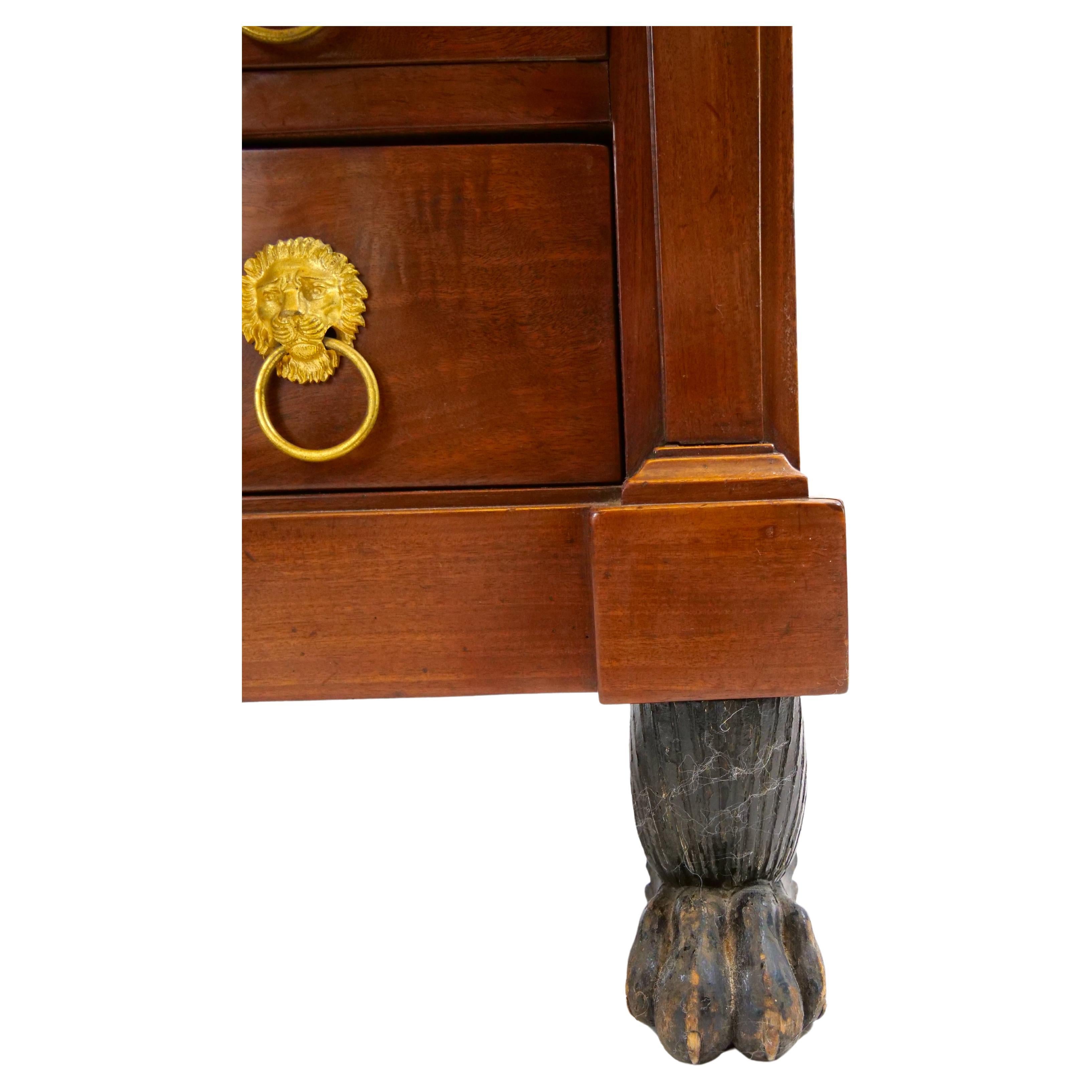 French Empire Mahogany Drop Front Secretary 