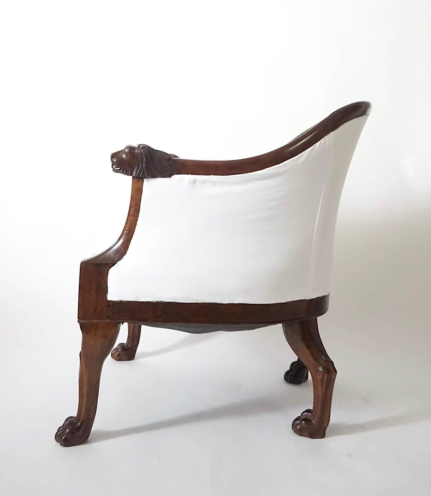 French Empire Mahogany 'Egyptian' Bergère Attributed to Desmalter, circa 1805 For Sale 4