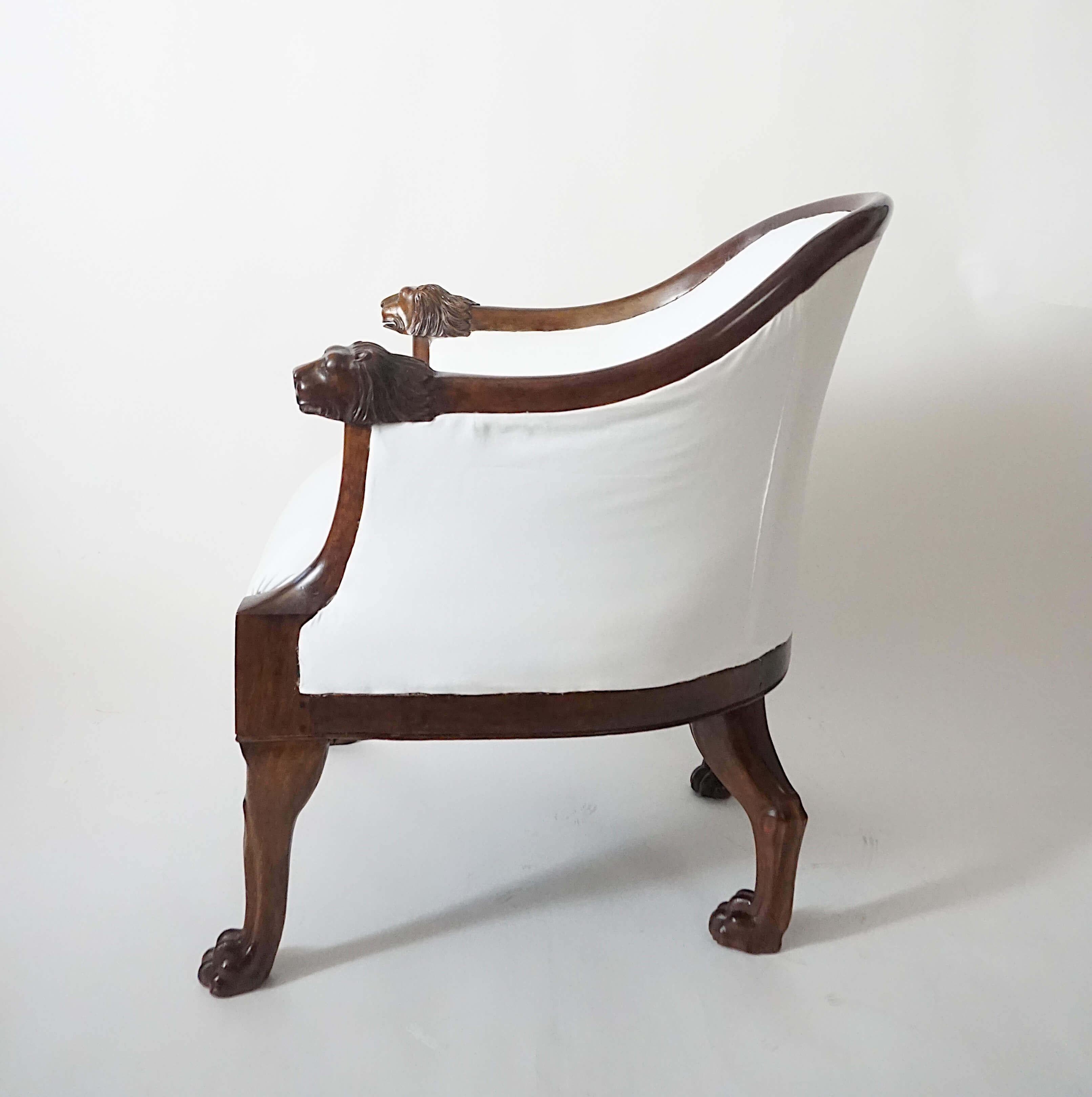 French Empire Mahogany 'Egyptian' Bergère Attributed to Desmalter, circa 1805 For Sale 5
