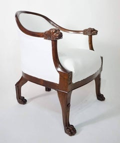 French Empire Mahogany 'Egyptian' Bergère Attributed to Desmalter, circa 1805