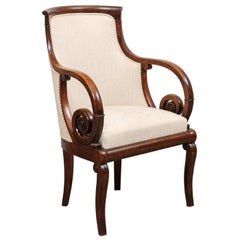 French Empire Mahogany Fauteuil, Early 19th Century