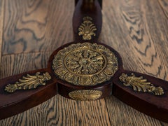 French Empire Mahogany Gueridon Table with Marble Top