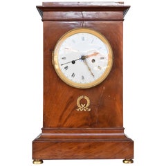 French Empire Mahogany Mantel Clock