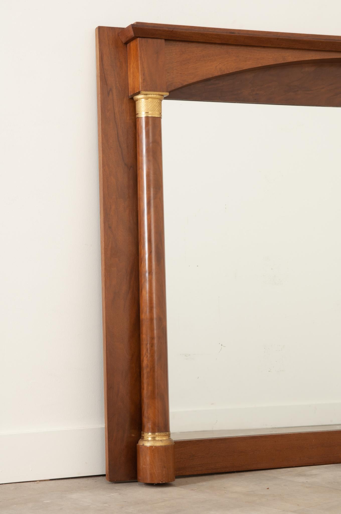 19th Century French Empire Mahogany Mantle Mirror For Sale