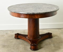 French Empire Mahogany & Marble Gueridon