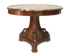 French Empire Mahogany Carved Center Table