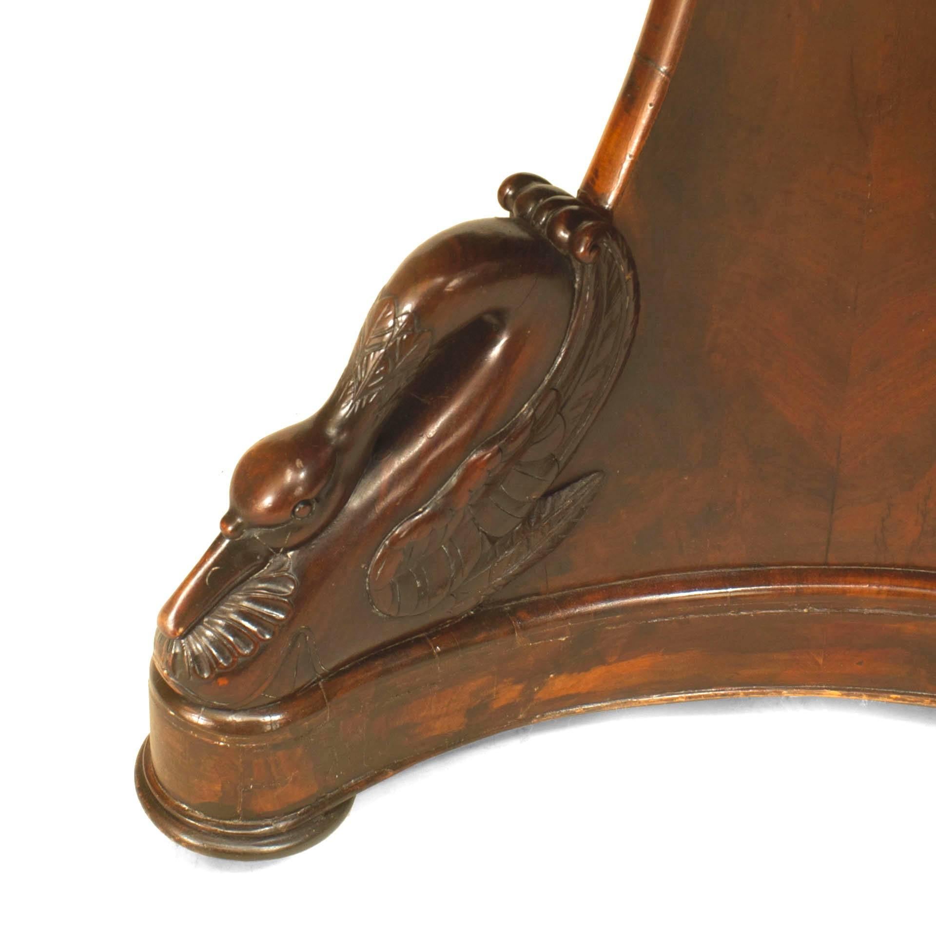 French Empire Mahogany Carved Center Table For Sale 1