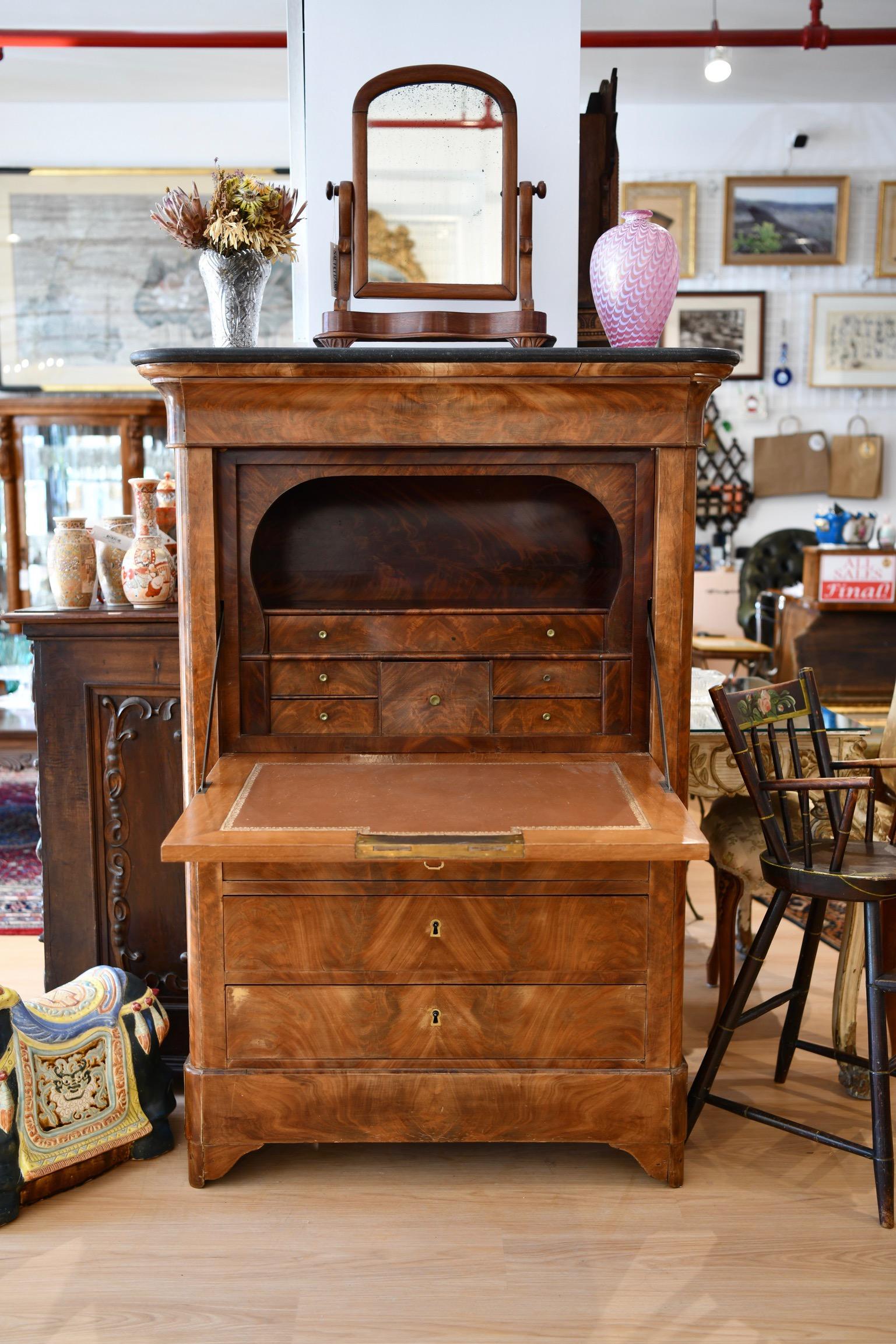 French Empire Mahogany Secretaire Abattant 2