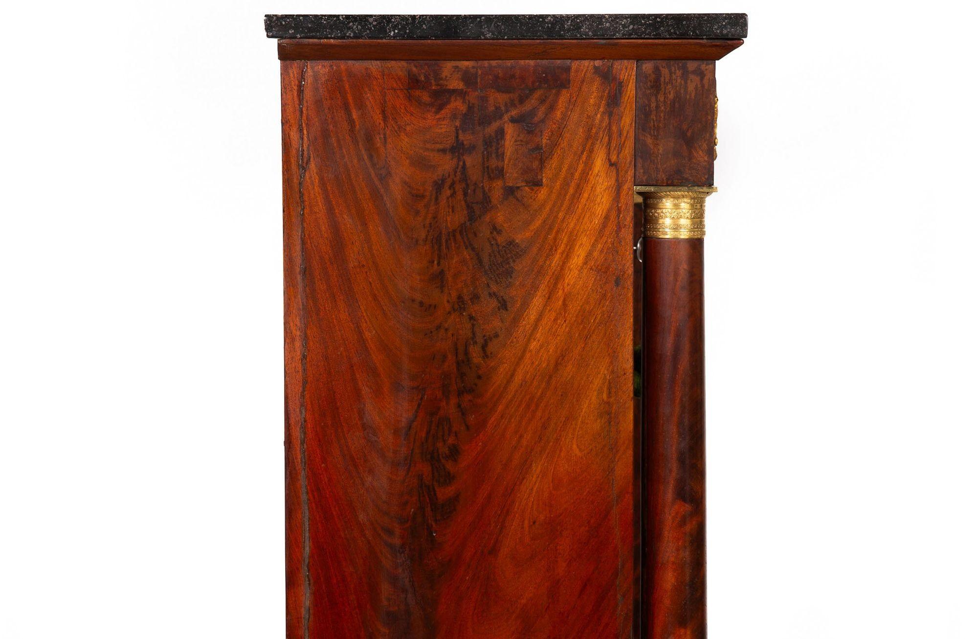 French Empire Mahogany Secretary Desk Cabinet with Drawers ca. 1830 4