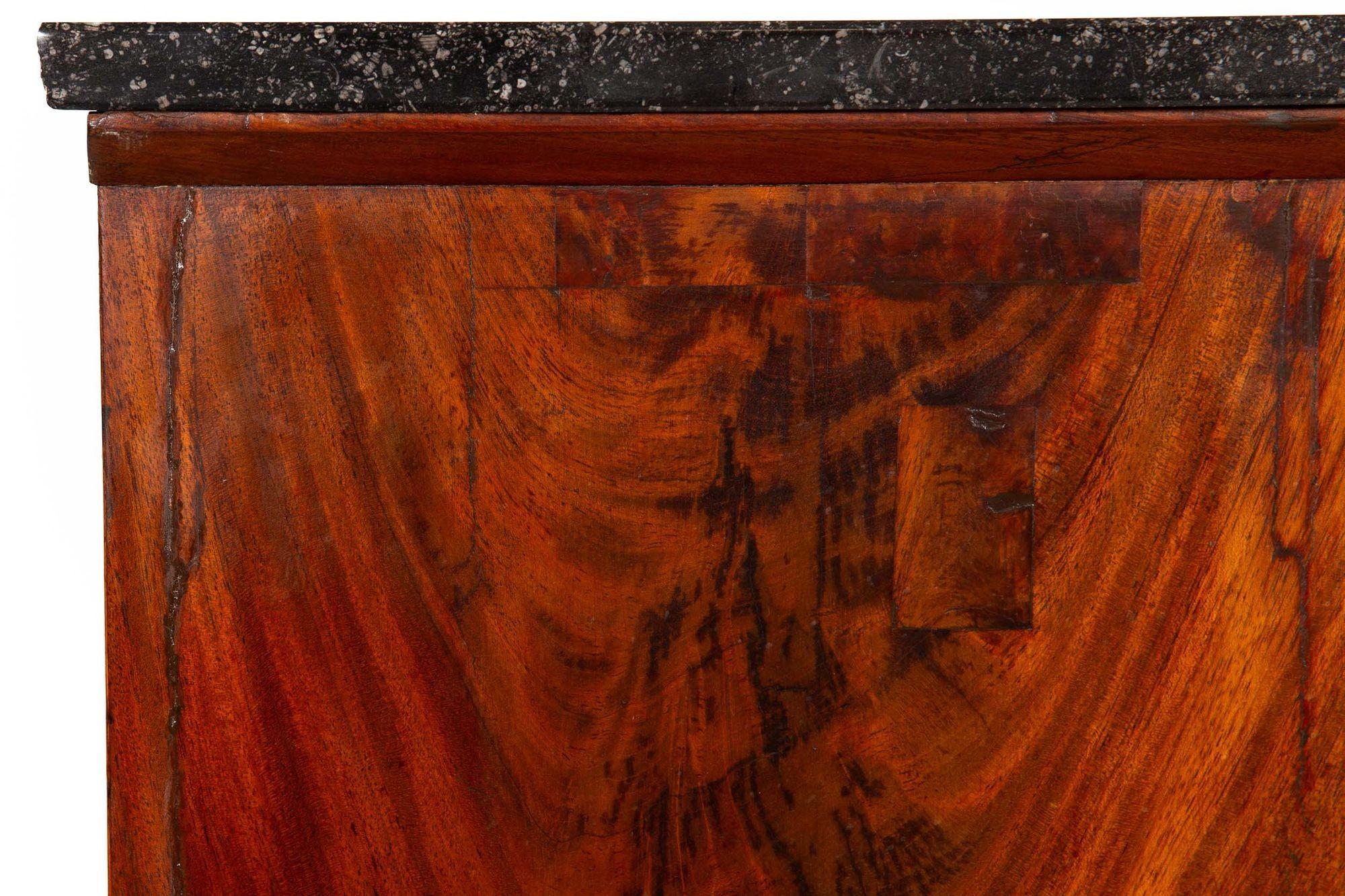 French Empire Mahogany Secretary Desk Cabinet with Drawers ca. 1830 13