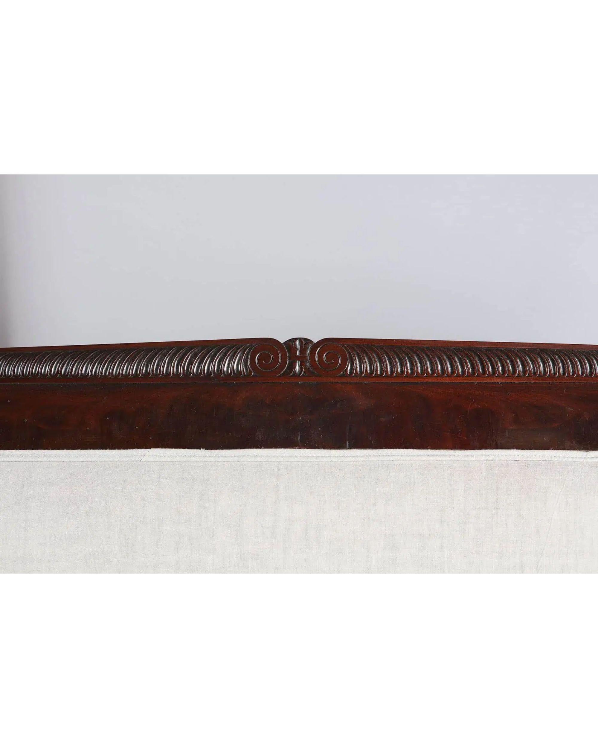 French Empire Mahogany Settee, Early 19th Century In Good Condition For Sale In London, by appointment only
