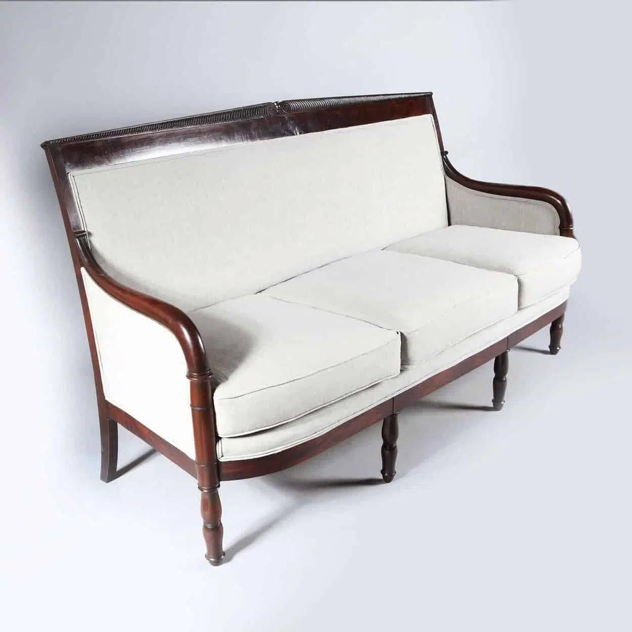 French Empire Mahogany Settee, Early 19th Century For Sale 1