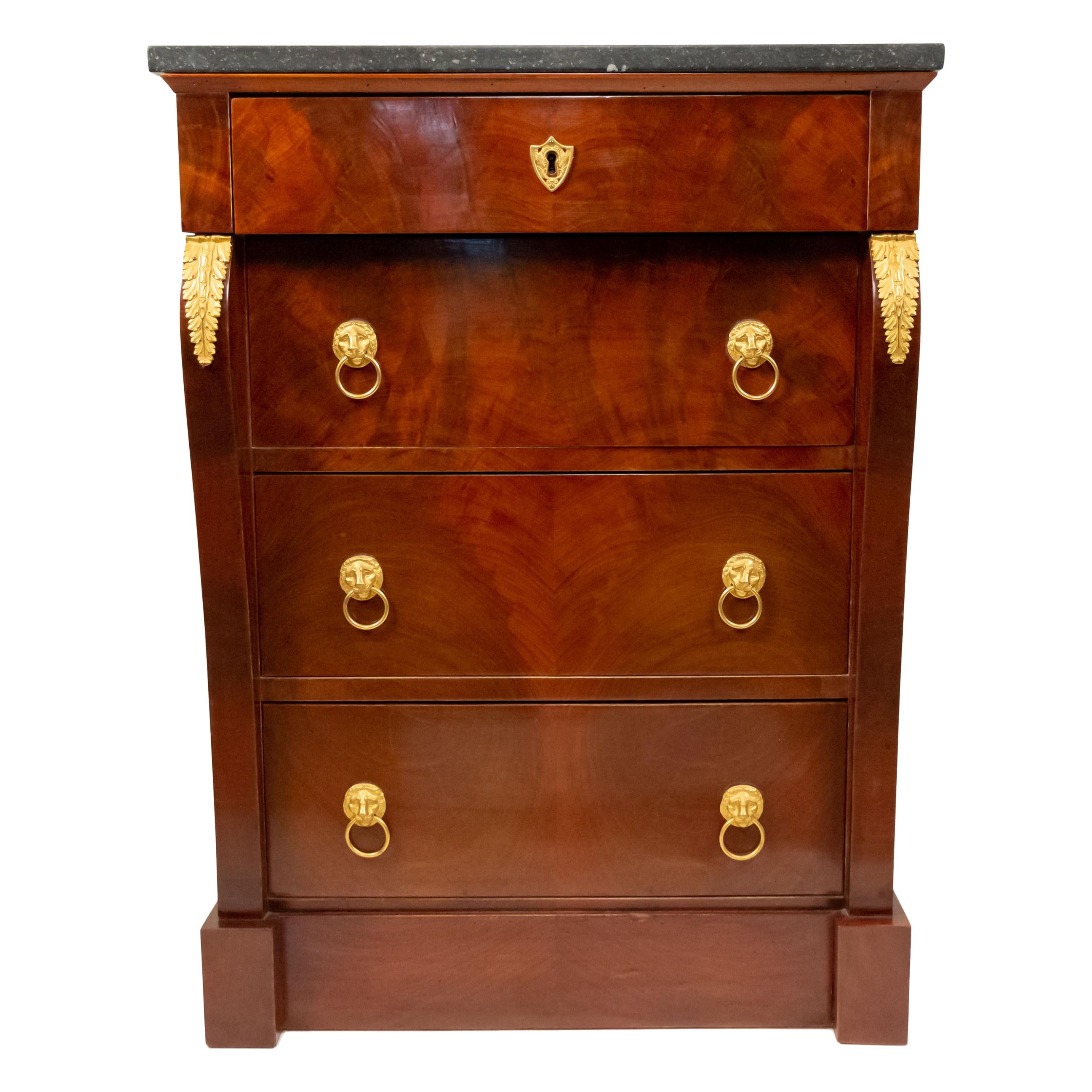 French Empire Mahogany Small Chest For Sale