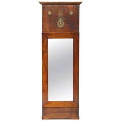 French Empire Mahogany Trumeau Mirror with Bronze Doré Mounts-c. 1810-20