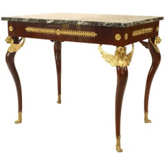 French Empire Mahogany Winged Griffins End Table