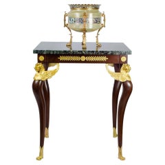 French Empire Mahogany Winged Griffins End Table