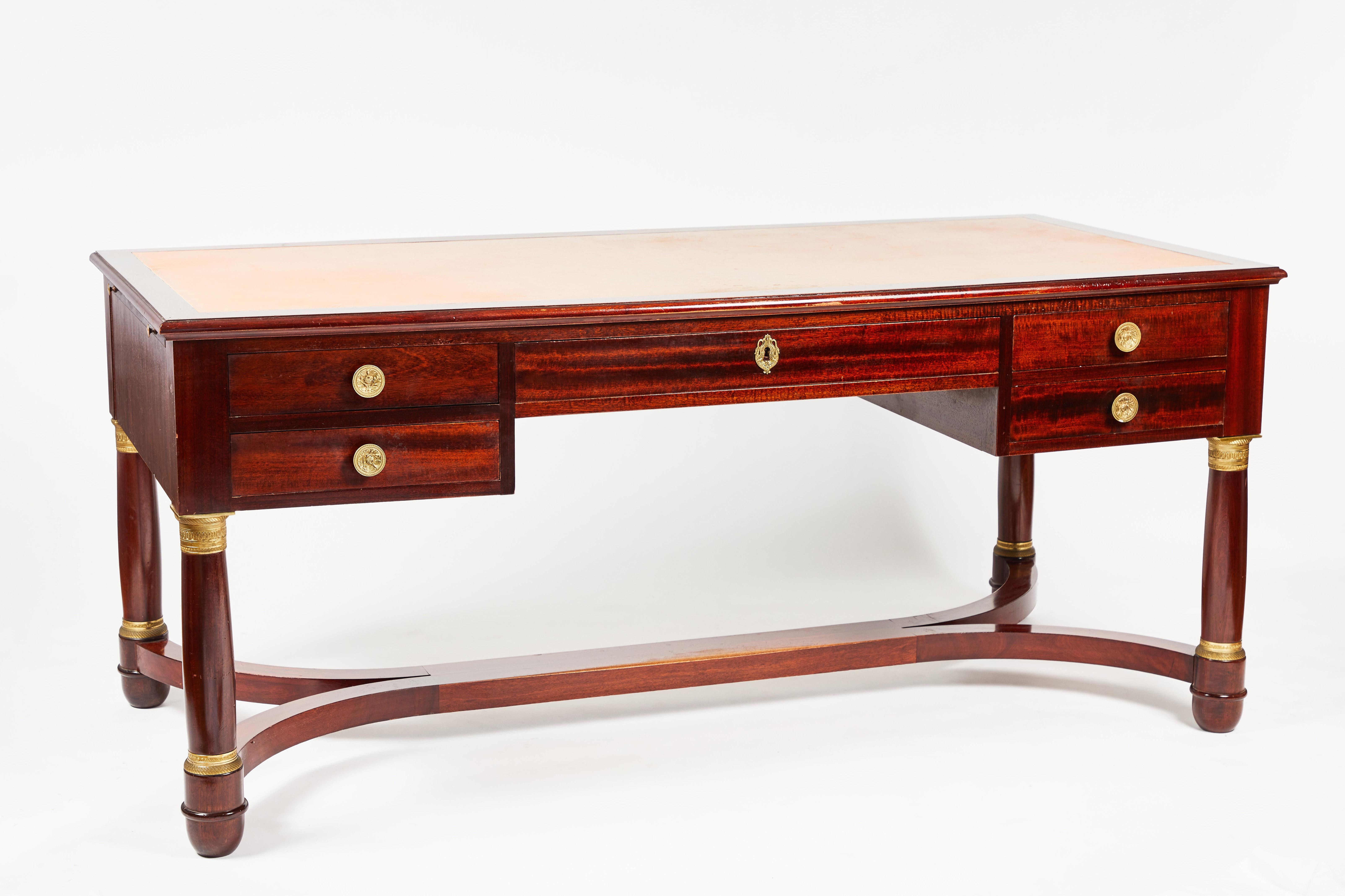 French Empire Mahogany Writing Desk For Sale 2