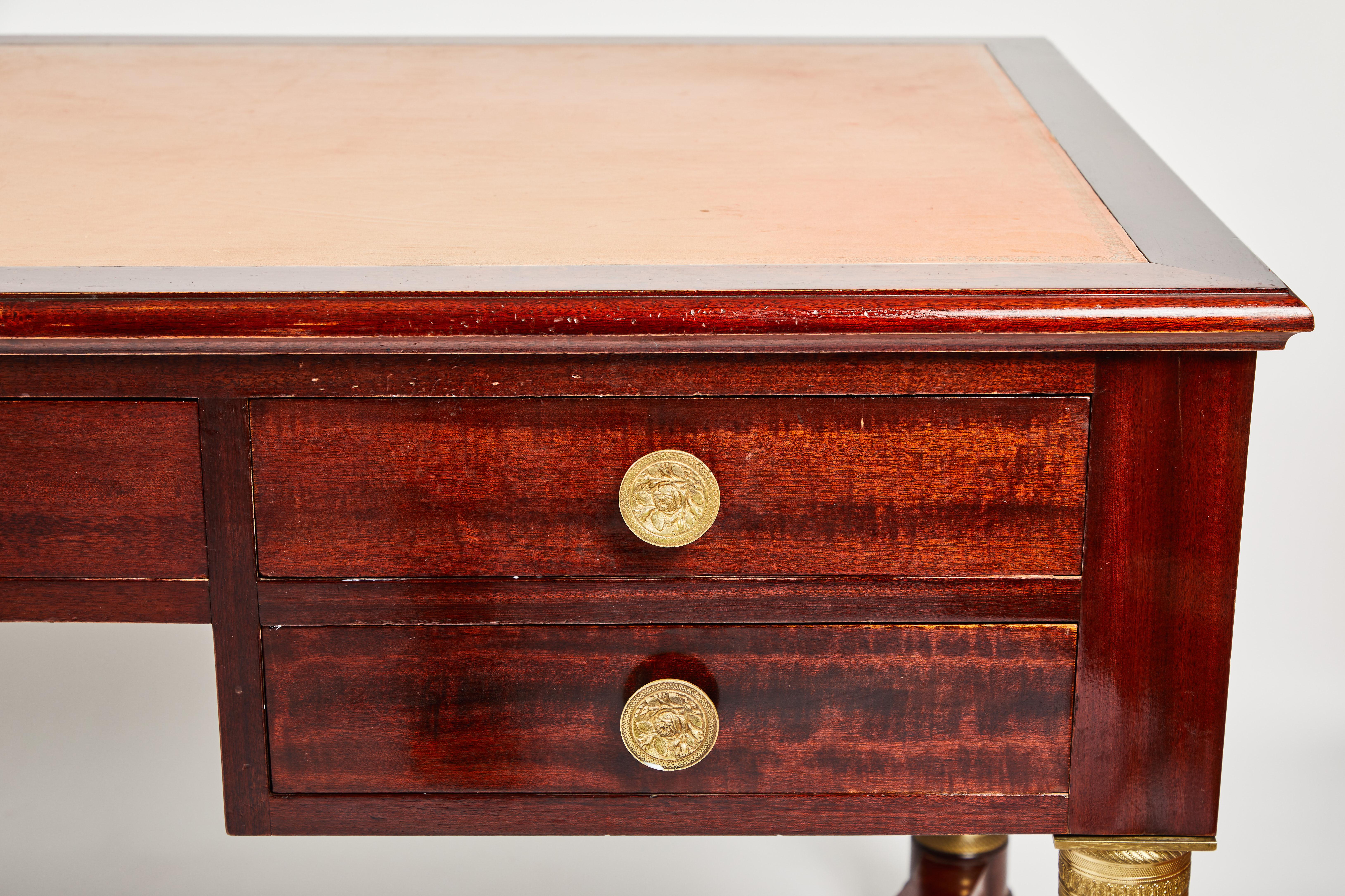 19th Century French Empire Mahogany Writing Desk For Sale