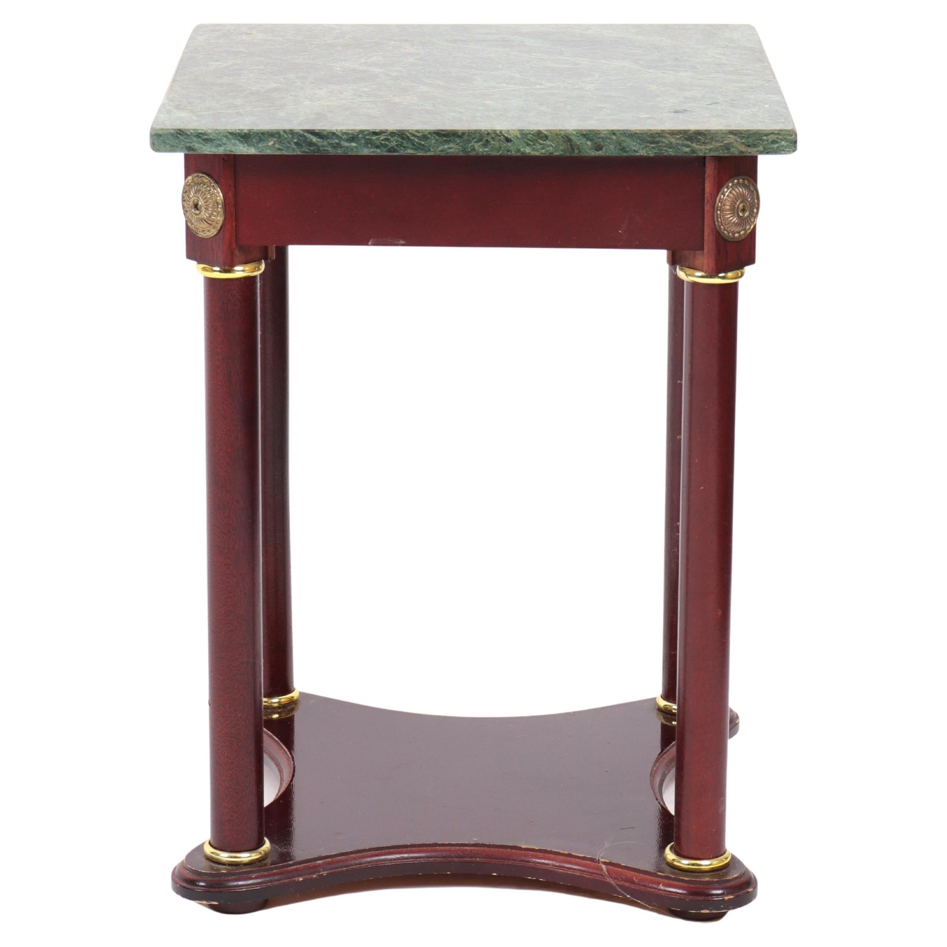 French Empire manner miniature stone top side table with columnar supports. 

Dealer: S138XX