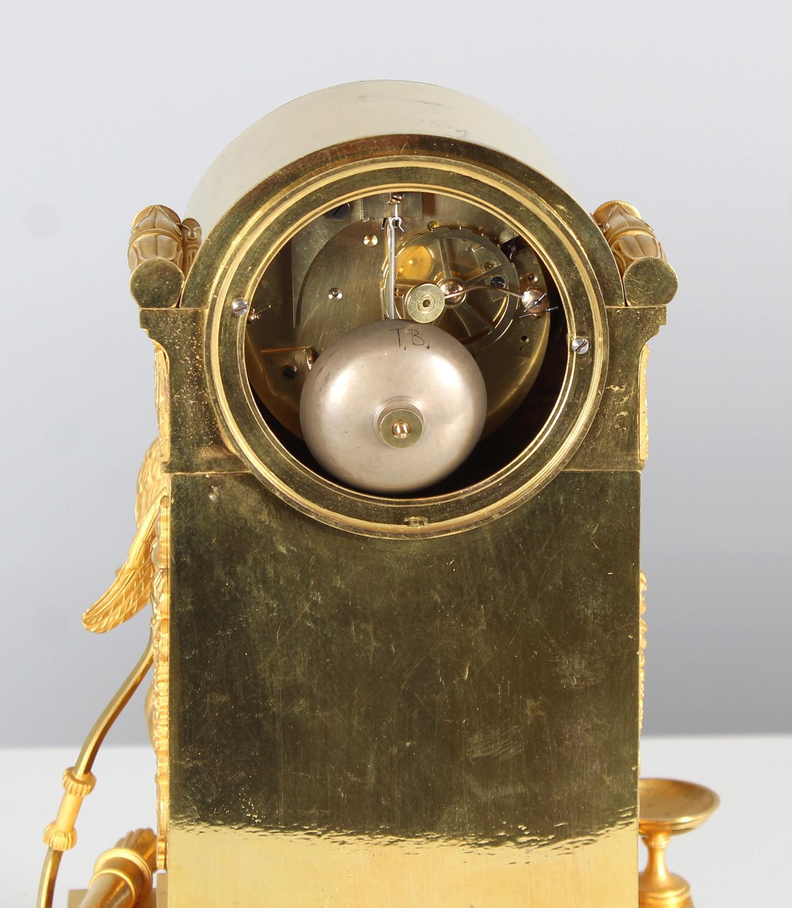 French Empire Mantel Clock, Pendule, Firegilt Bronze, Claude Galle, circa 1820 7