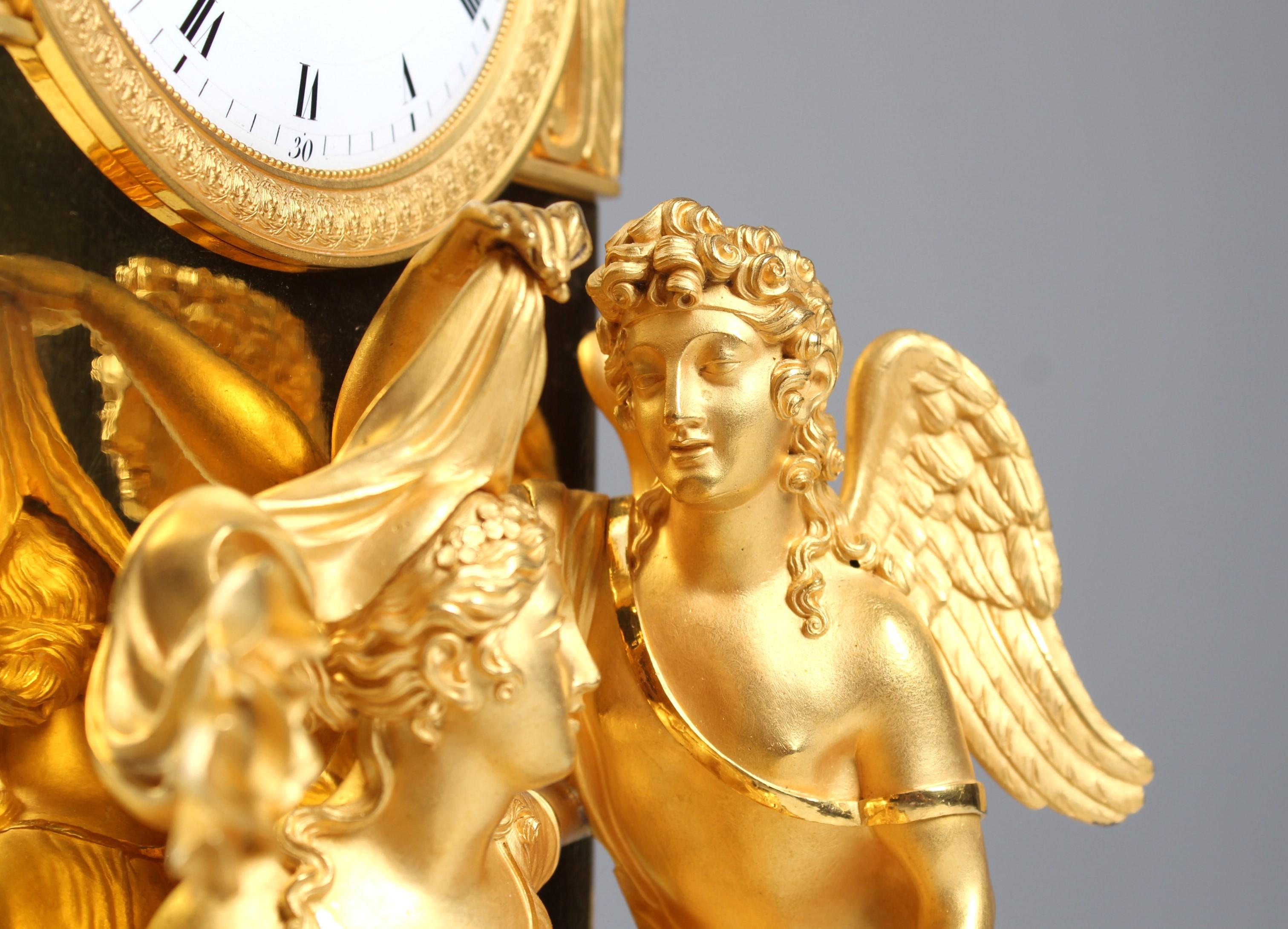 French Empire Mantel Clock, Pendule, Firegilt Bronze, Claude Galle, circa 1820 2