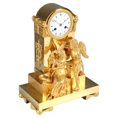 French Empire Mantel Clock, Pendule, Firegilt Bronze, Claude Galle, circa 1820