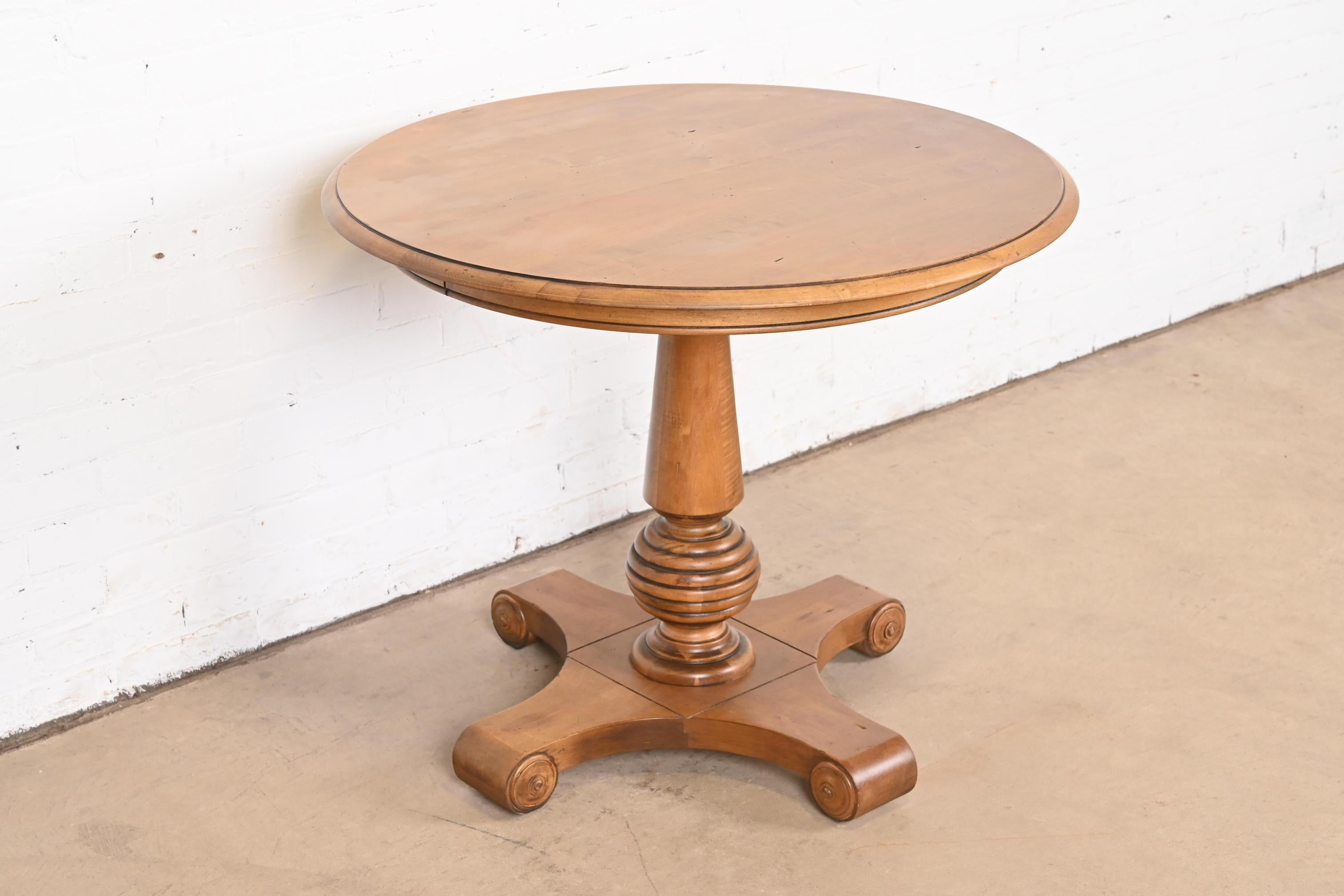 French Empire Maple Pedestal Breakfast Table or Center Table 1