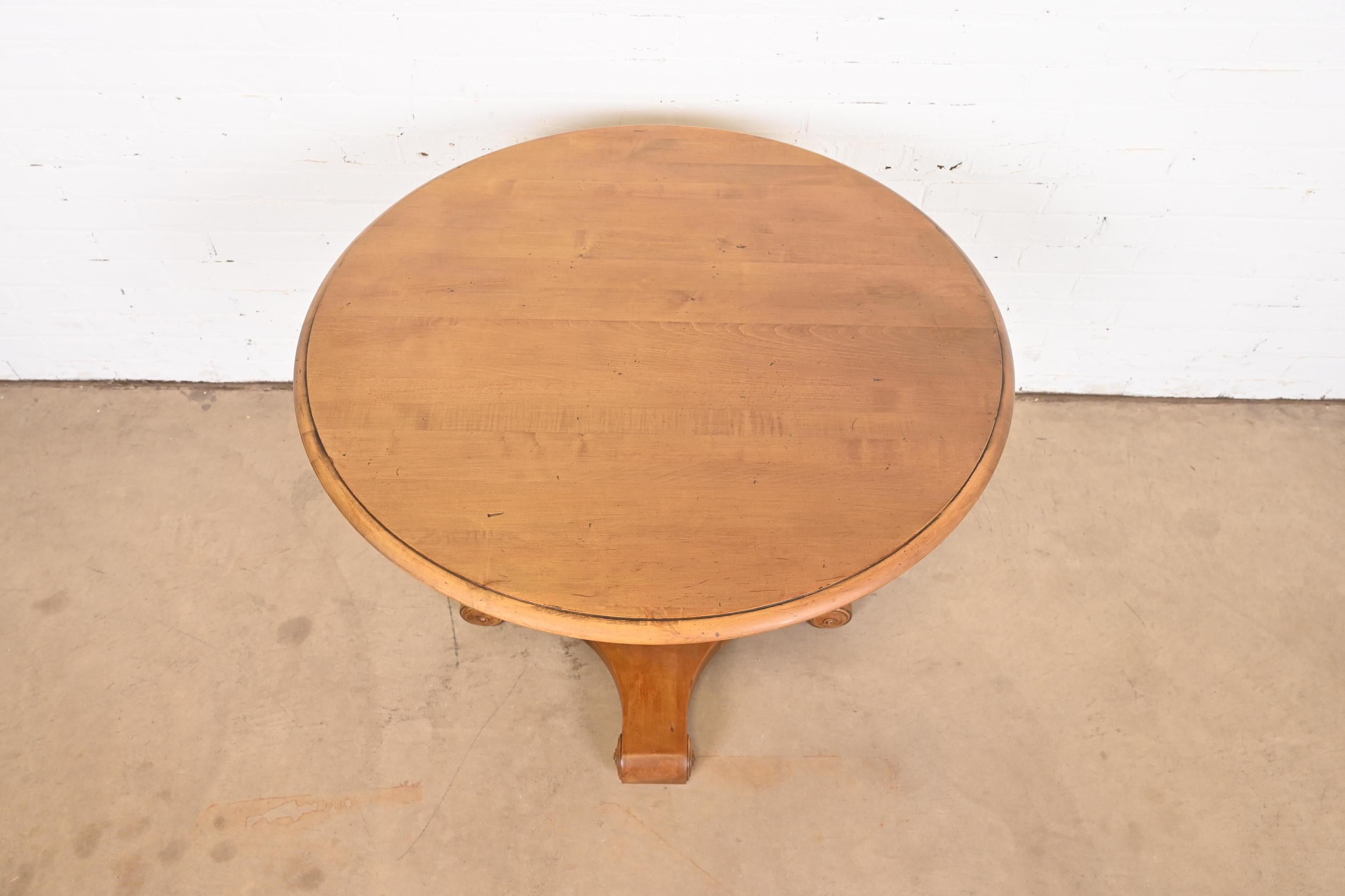 French Empire Maple Pedestal Breakfast Table or Center Table 2