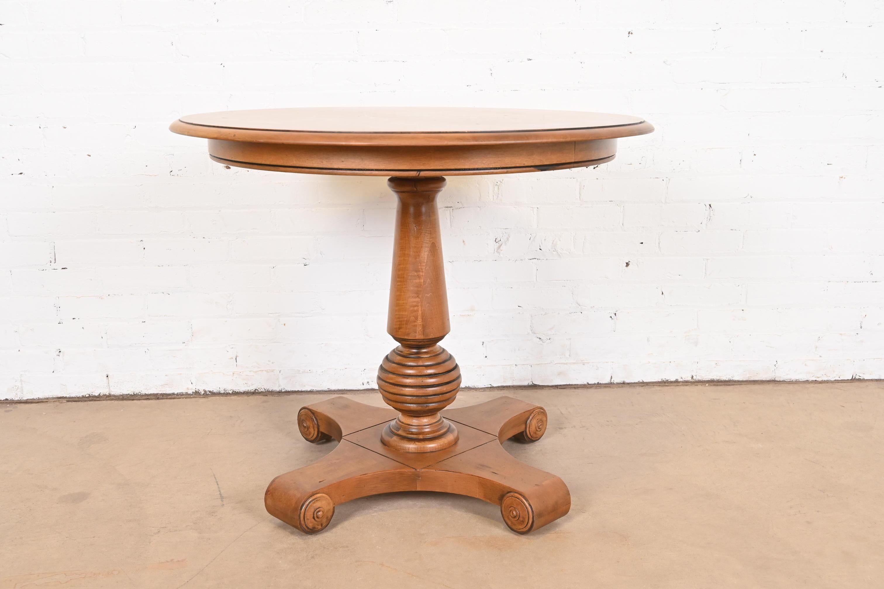 French Empire Maple Pedestal Breakfast Table or Center Table 3