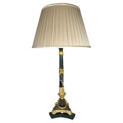 French Empire Marble and Bronze Lamp