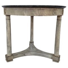 French Empire Marble Top Center Table Bleached Mahagony