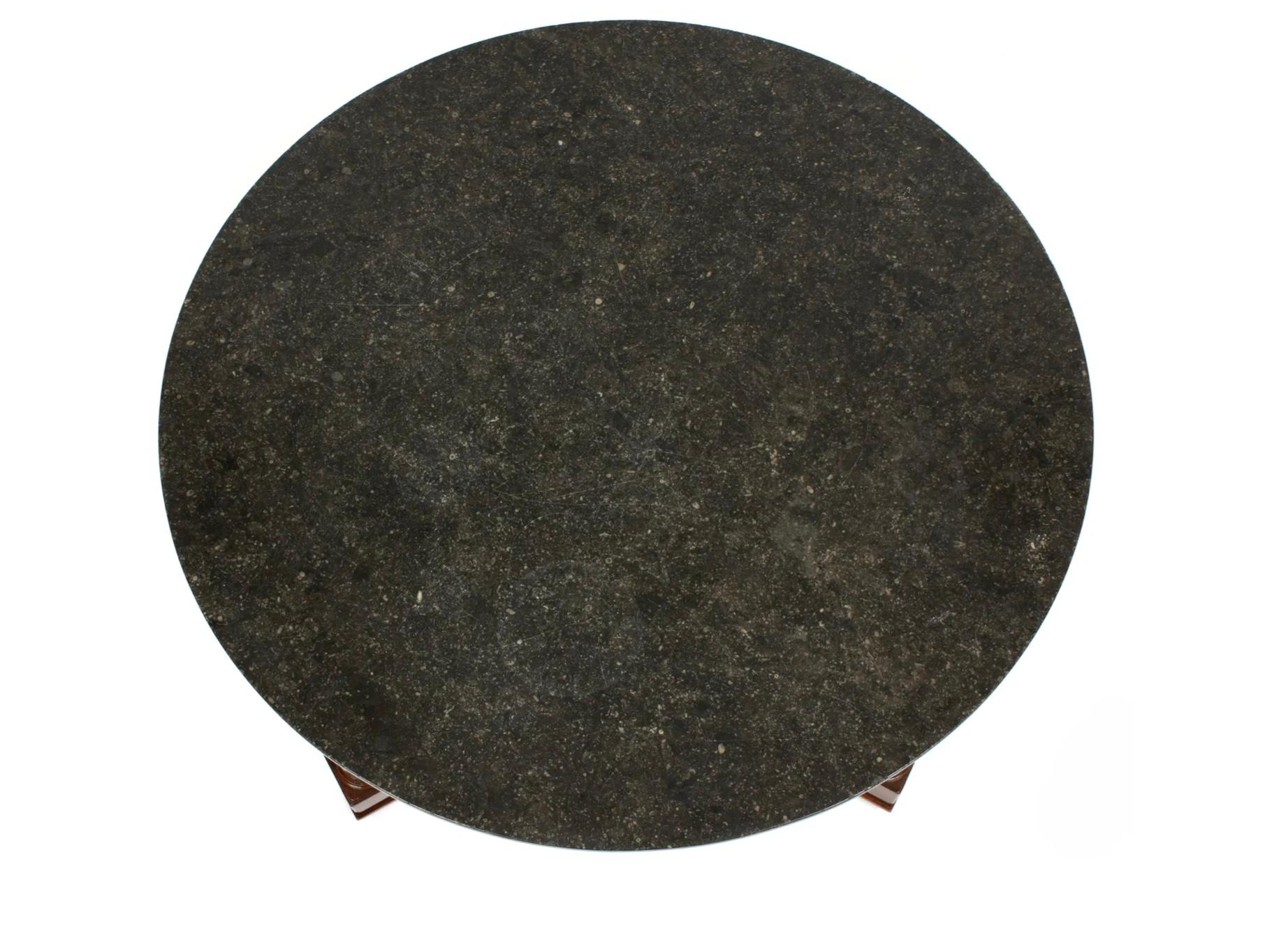 19th Century French Empire Marble Top Center Table Bleached Mahagony For Sale