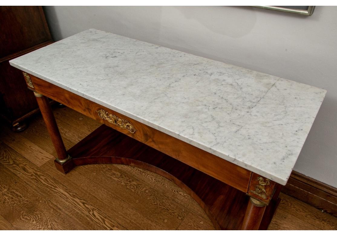 French Empire Marble Top Console, circa 1820 In Good Condition In Bridgeport, CT
