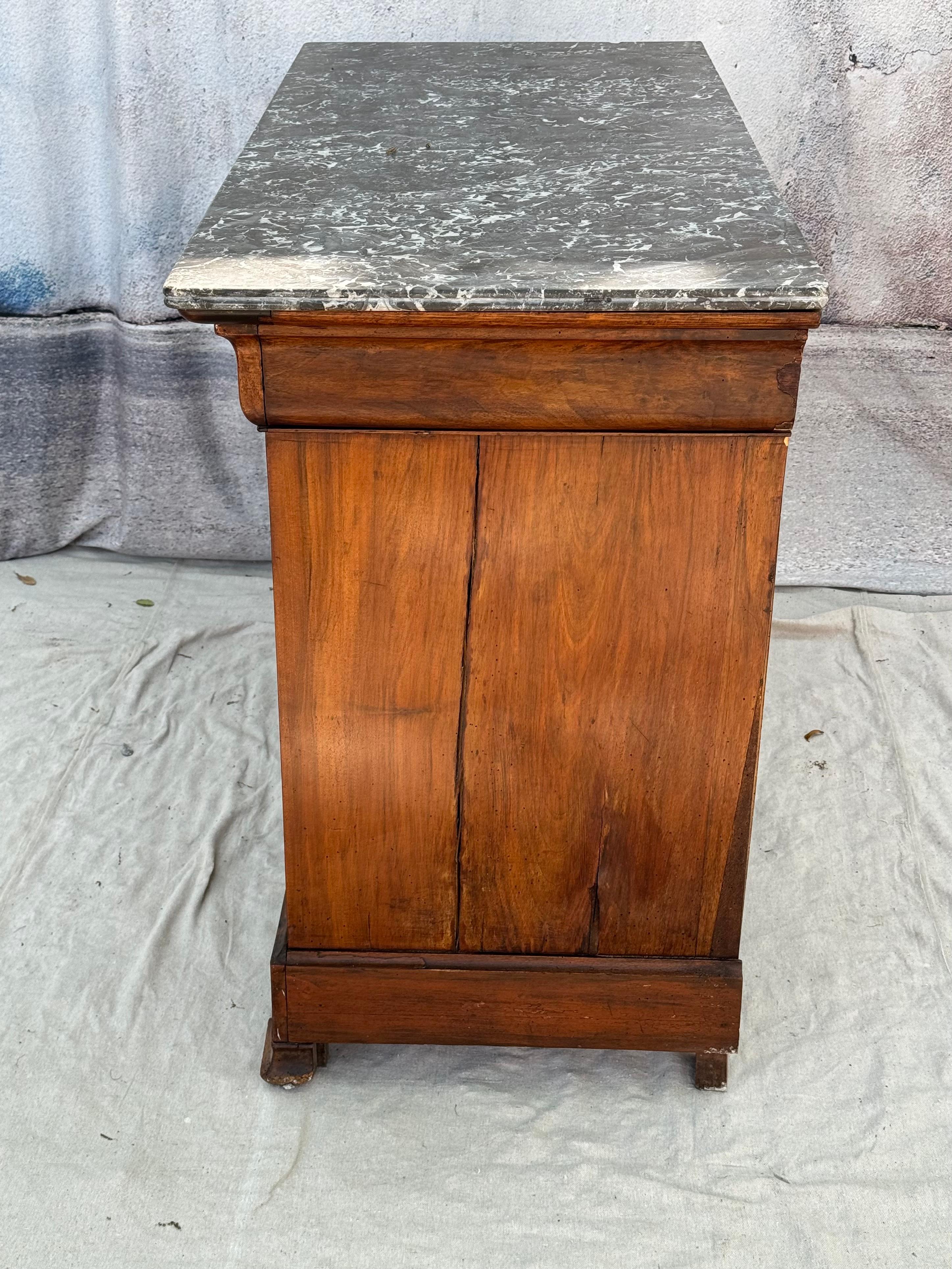 French Empire Marble Top Walnut Commode 2