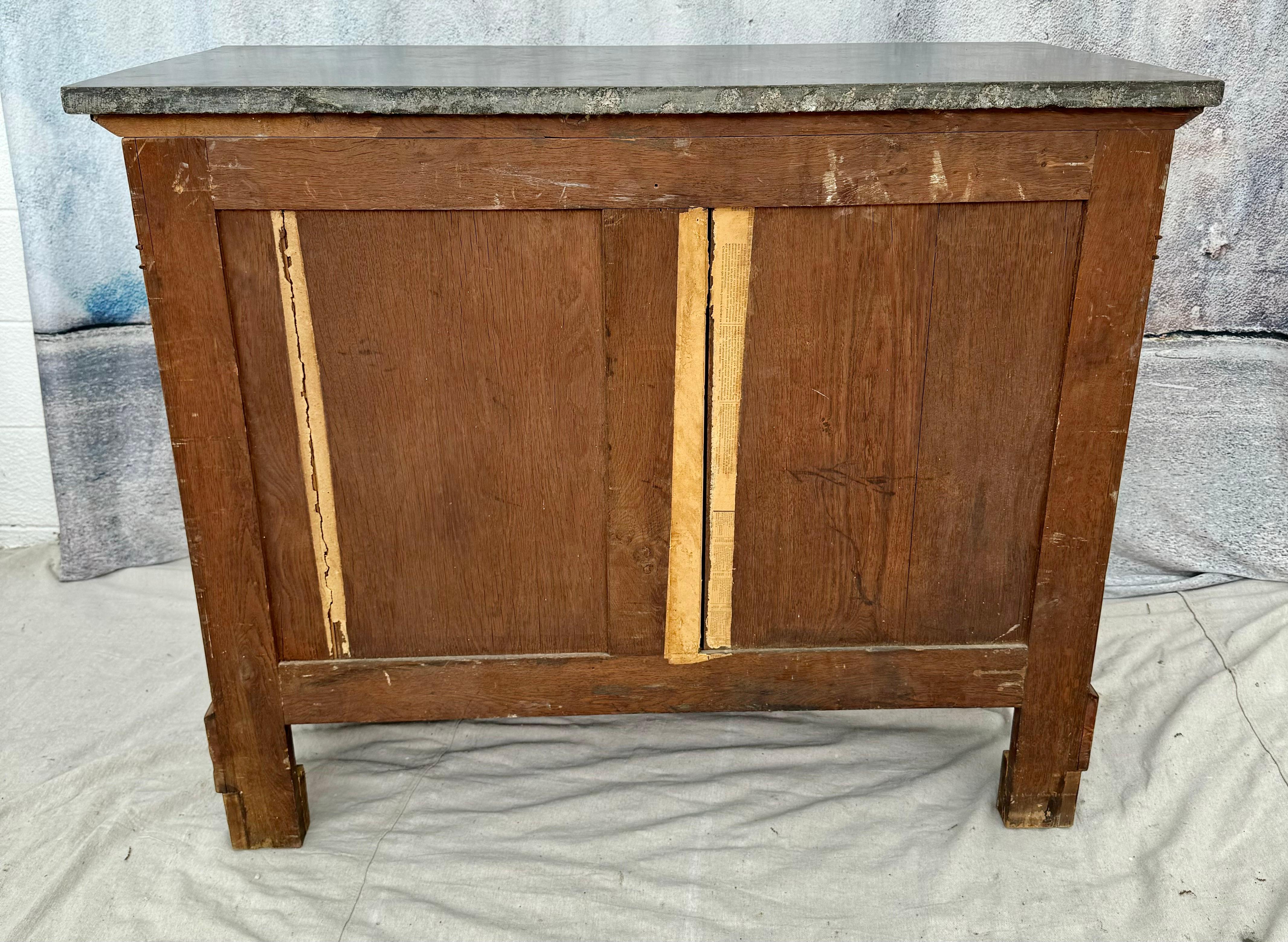 French Empire Marble Top Walnut Commode For Sale 3
