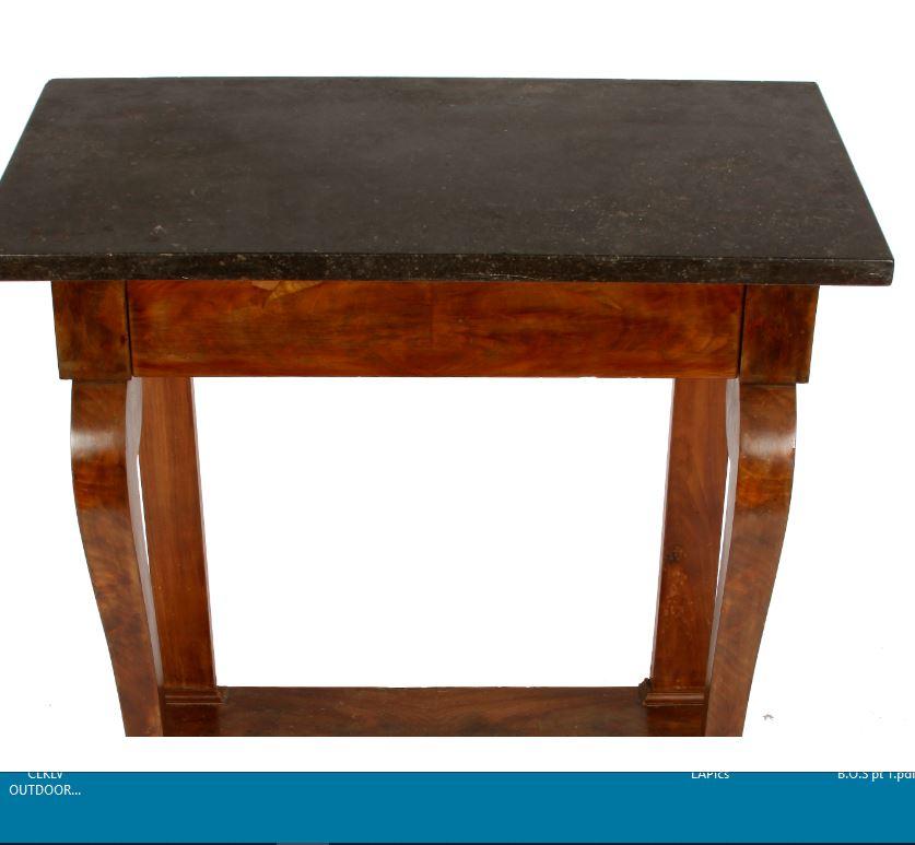 French Empire Marble Top Walnut Pier Table In Good Condition In Locust Valley, NY