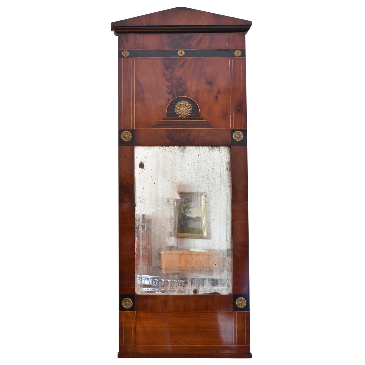 French Empire Mirror in Mahogany with Ormolu Mounts, circa 1800