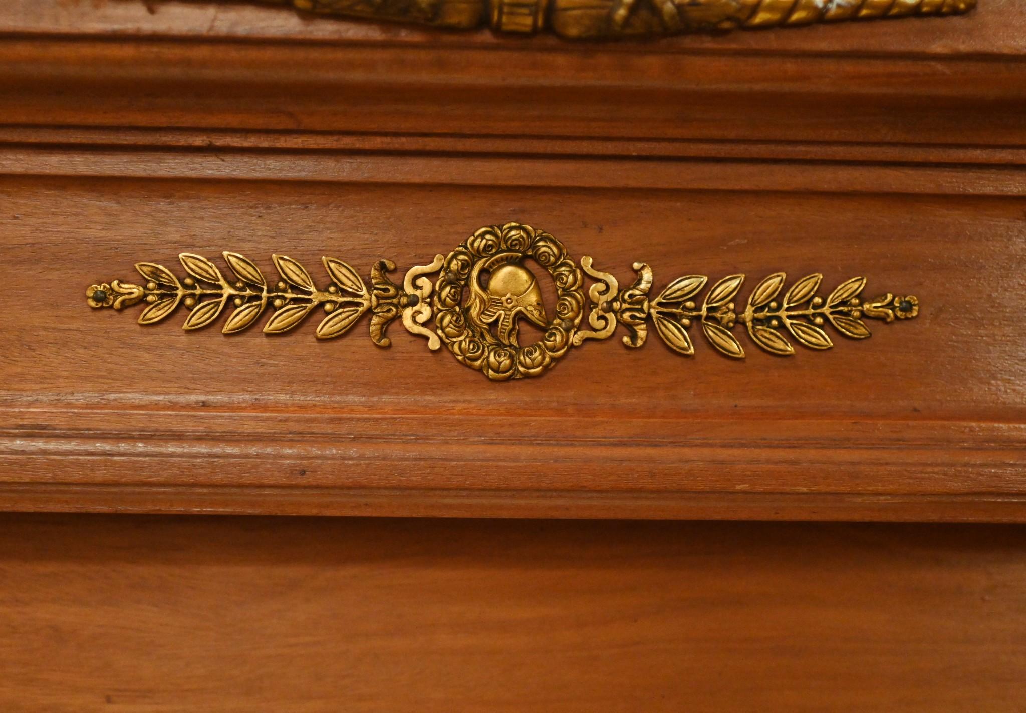 French Empire Mirror Overmantle Satinwood Gilt 1840 For Sale 1