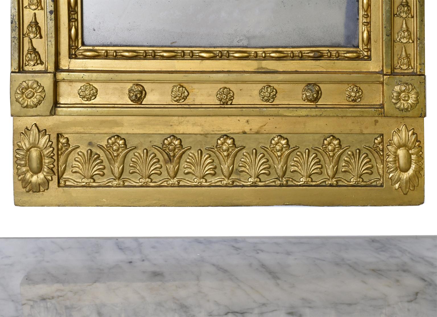 French Empire Mirror & Swedish Gustavian Console in Giltwood 4